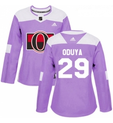 Womens Adidas Ottawa Senators 29 Johnny Oduya Authentic Purple Fights Cancer Practice NHL Jersey 