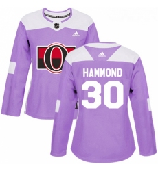Womens Adidas Ottawa Senators 30 Andrew Hammond Authentic Purple Fights Cancer Practice NHL Jersey 