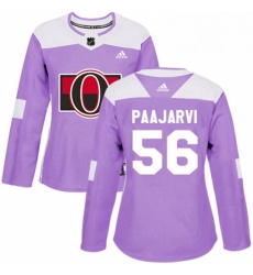Womens Adidas Ottawa Senators 56 Magnus Paajarvi Authentic Purple Fights Cancer Practice NHL Jersey 