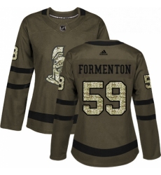 Womens Adidas Ottawa Senators 59 Alex Formenton Authentic Green Salute to Service NHL Jersey 