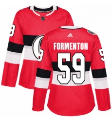 Womens Adidas Ottawa Senators 59 Alex Formenton Authentic Red 2017 100 Classic NHL Jersey 