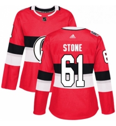 Womens Adidas Ottawa Senators 61 Mark Stone Authentic Red 2017 100 Classic NHL Jersey 