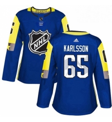 Womens Adidas Ottawa Senators 65 Erik Karlsson Authentic Royal Blue 2018 All Star Atlantic Division NHL Jersey 