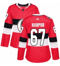 Womens Adidas Ottawa Senators 67 Ben Harpur Authentic Red 2017 100 Classic NHL Jersey 