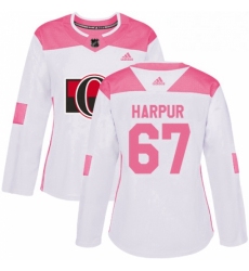 Womens Adidas Ottawa Senators 67 Ben Harpur Authentic WhitePink Fashion NHL Jersey 