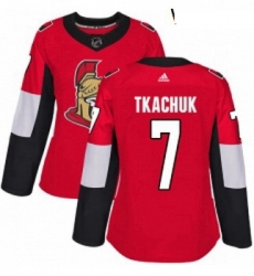 Womens Adidas Ottawa Senators 7 Brady Tkachuk Premier Red Home NHL Jerse