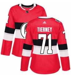 Womens Adidas Ottawa Senators 71 Chris Tierney Authentic Red 2017 100 Classic NHL Jersey 