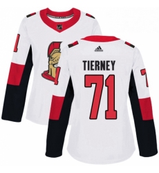 Womens Adidas Ottawa Senators 71 Chris Tierney Authentic White Away NHL Jersey 