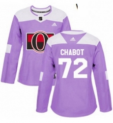 Womens Adidas Ottawa Senators 72 Thomas Chabot Authentic Purple Fights Cancer Practice NHL Jersey 