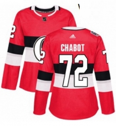 Womens Adidas Ottawa Senators 72 Thomas Chabot Authentic Red 2017 100 Classic NHL Jersey 
