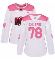 Womens Adidas Ottawa Senators 78 Filip Chlapik Authentic WhitePink Fashion NHL Jersey 