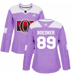 Womens Adidas Ottawa Senators 89 Mikkel Boedker Authentic Purple Fights Cancer Practice NHL Jersey 