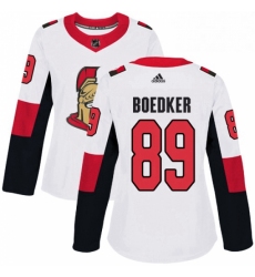 Womens Adidas Ottawa Senators 89 Mikkel Boedker Authentic White Away NHL Jersey 