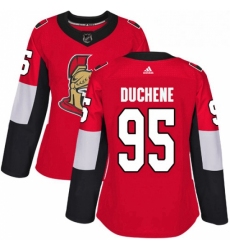 Womens Adidas Ottawa Senators 95 Matt Duchene Authentic Red Home NHL Jersey 