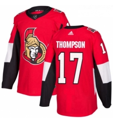 Youth Adidas Ottawa Senators 17 Nate Thompson Authentic Red Home NHL Jersey 