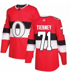 Youth Adidas Ottawa Senators 71 Chris Tierney Authentic Red 2017 100 Classic NHL Jersey 