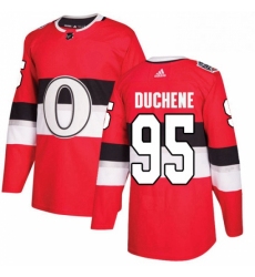 Youth Adidas Ottawa Senators 95 Matt Duchene Authentic Red 2017 100 Classic NHL Jersey 