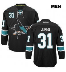Alternate Martin Jones Mens San Jose Sharks Authentic Stitched Reebok #31 Black NHL Jersey