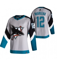 Men San Jose Sharks 12 Patrick Marleau Grey Adidas 2020 21 Reverse Retro Alternate NHL Jersey