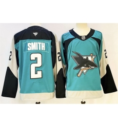 Men San Jose Sharks 2 Will Smith Teal 2025 Alternate Stitched Hockey Jersey Men San Jose Sharks 2 Will Smith Teal 2025 Alternate Stitched Hockey Jersey