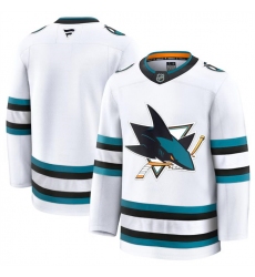 Men San Jose Sharks Blank White 2024 25 Away Stitched Hockey Jersey