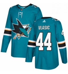Mens Adidas San Jose Sharks 44 Marc Edouard Vlasic Authentic Teal Green Home NHL Jersey 
