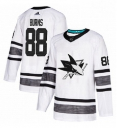 Mens Adidas San Jose Sharks 88 Brent Burns White 2019 All Star Game Parley Authentic Stitched NHL Jersey 