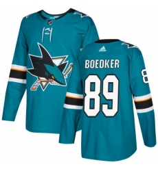 Mens Adidas San Jose Sharks 89 Mikkel Boedker Premier Teal Green Home NHL Jersey 