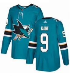 Mens Adidas San Jose Sharks 9 Evander Kane Authentic Teal Green Home NHL Jerse