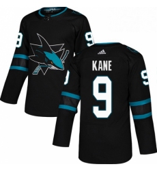 Mens Adidas San Jose Sharks 9 Evander Kane Premier Black Alternate NHL Jersey 