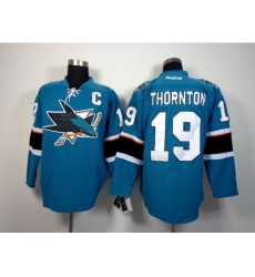 NHL San Jose Sharks #19 Thornton 2015 Winter Classic Blue Jerseys