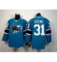 NHL San Jose Sharks #31 Niemi 2015 Winter Classic Blue Jerseys