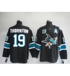 San Jose Sharks 19 Joe Thornton BLACK Jerseys