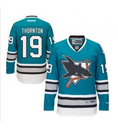 San Jose Sharks #19 Joe Thornton Teal 25th Anniversary Stitched NHL Jersey