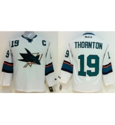 San Jose Sharks 19 Joe Thornton White NHL Hockey Jersey New Style