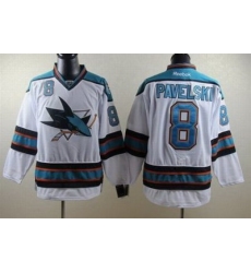 San Jose Sharks #8 Joe Pavelski white Jersey