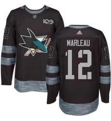 Sharks #12 Patrick Marleau Black 1917 2017 100th Anniversary Stitched NHL Jersey