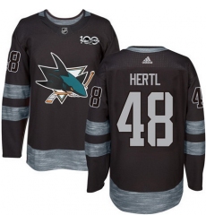 Sharks #48 Tomas Hertl Black 1917 2017 100th Anniversary Stitched NHL Jersey