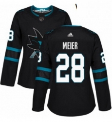 Womens Adidas San Jose Sharks 28 Timo Meier Premier Black Alternate NHL Jersey 