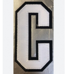 SAN JOSE SHARKS White CAPTAIN C Patch Biaog