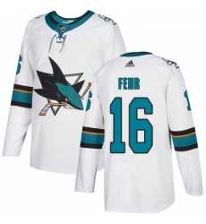 Youth Adidas San Jose Sharks 16 Eric Fehr Authentic White Away NHL Jersey 