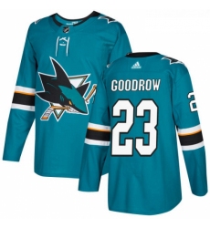 Youth Adidas San Jose Sharks 23 Barclay Goodrow Authentic Teal Green Home NHL Jersey 