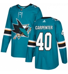 Youth Adidas San Jose Sharks 40 Ryan Carpenter Authentic Teal Green Home NHL Jersey 