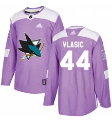 Youth Adidas San Jose Sharks 44 Marc Edouard Vlasic Authentic Purple Fights Cancer Practice NHL Jersey 
