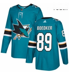 Youth Adidas San Jose Sharks 89 Mikkel Boedker Premier Teal Green Home NHL Jersey 