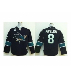 Youth NHL Jerseys San Jose Sharks #8 Pavelski black[2014 new stadium]