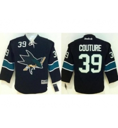 Youth San Jose Sharks #39 Logan Couture Black Stitched NHL Jersey