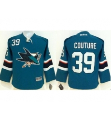 Youth San Jose Sharks #39 Logan Couture Green Stitched NHL Jersey