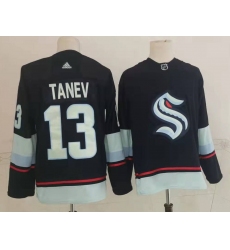 Men Seattle Kraken 13 Brandon Tanev Navy Blue Adidas Stitched NHL Jersey