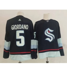 Men Seattle Kraken 5 Mark Giordano Navy Blue Adidas Stitched NHL Jersey